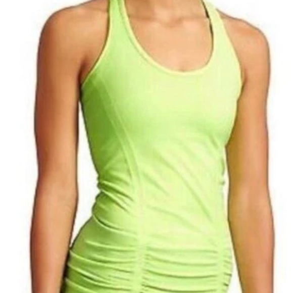 Athleta Green Ruched Fitted Sleeveless Tank Top - Picture 1 of 6